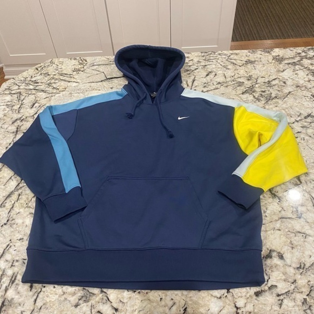 Nike Navy‎ Colorblock Hoodie- Size Medium